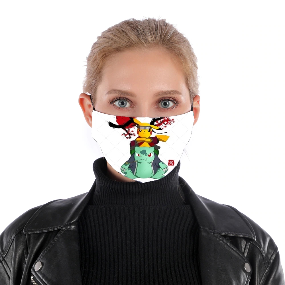 Pikachu Bulbasaur Naruto für Nase Mund Maske