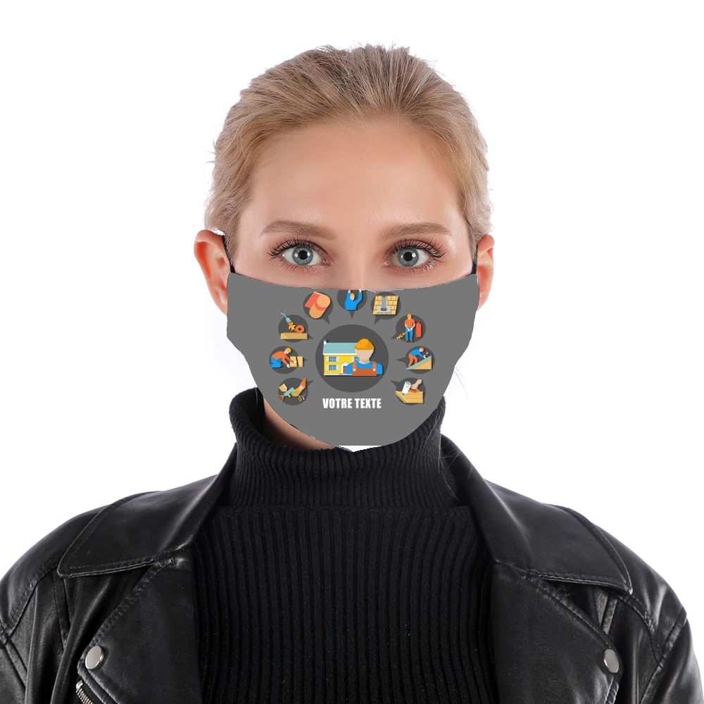 Roofer Logo custom text für Nase Mund Maske