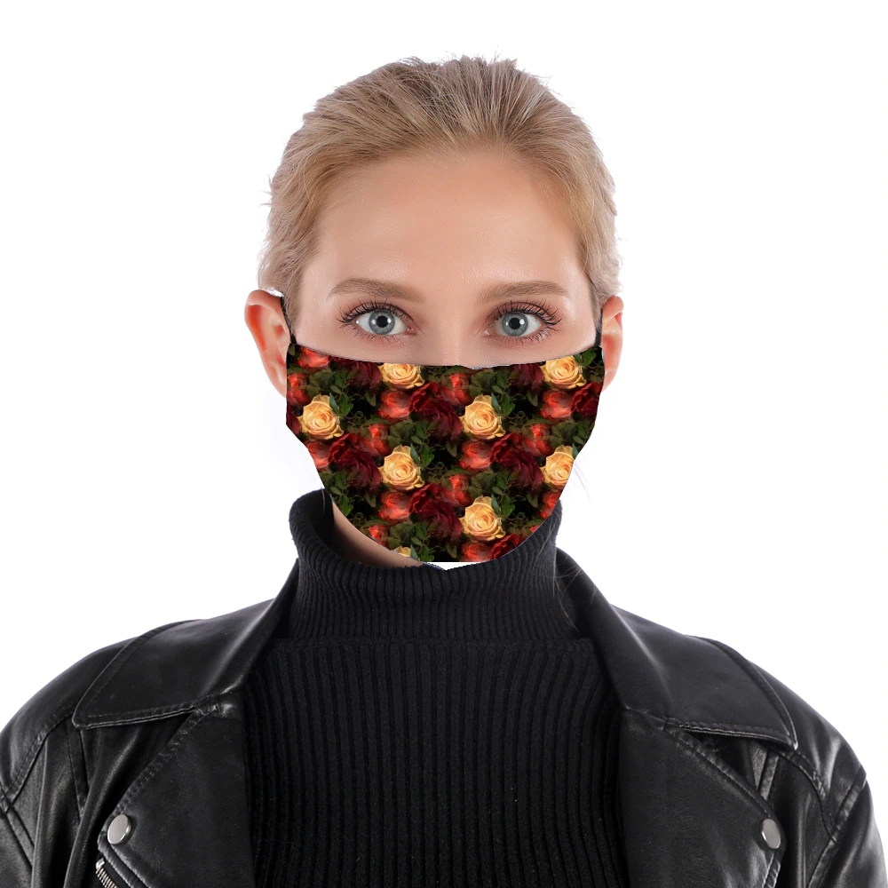 Vintage Rosengarten für Nase Mund Maske