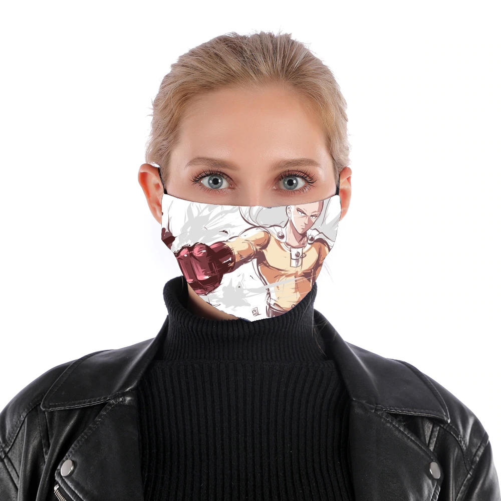 Saitama fanart für Nase Mund Maske