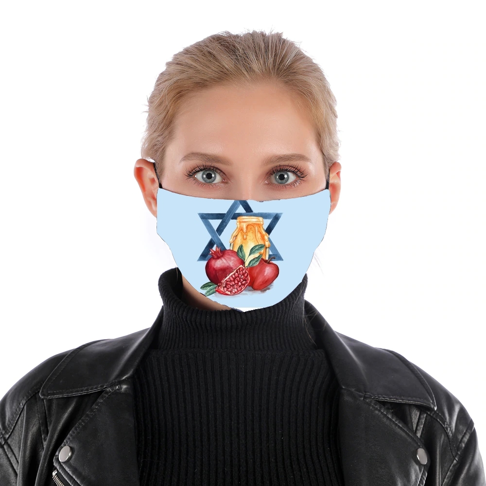 Shana tova Honey Fruits Card für Nase Mund Maske
