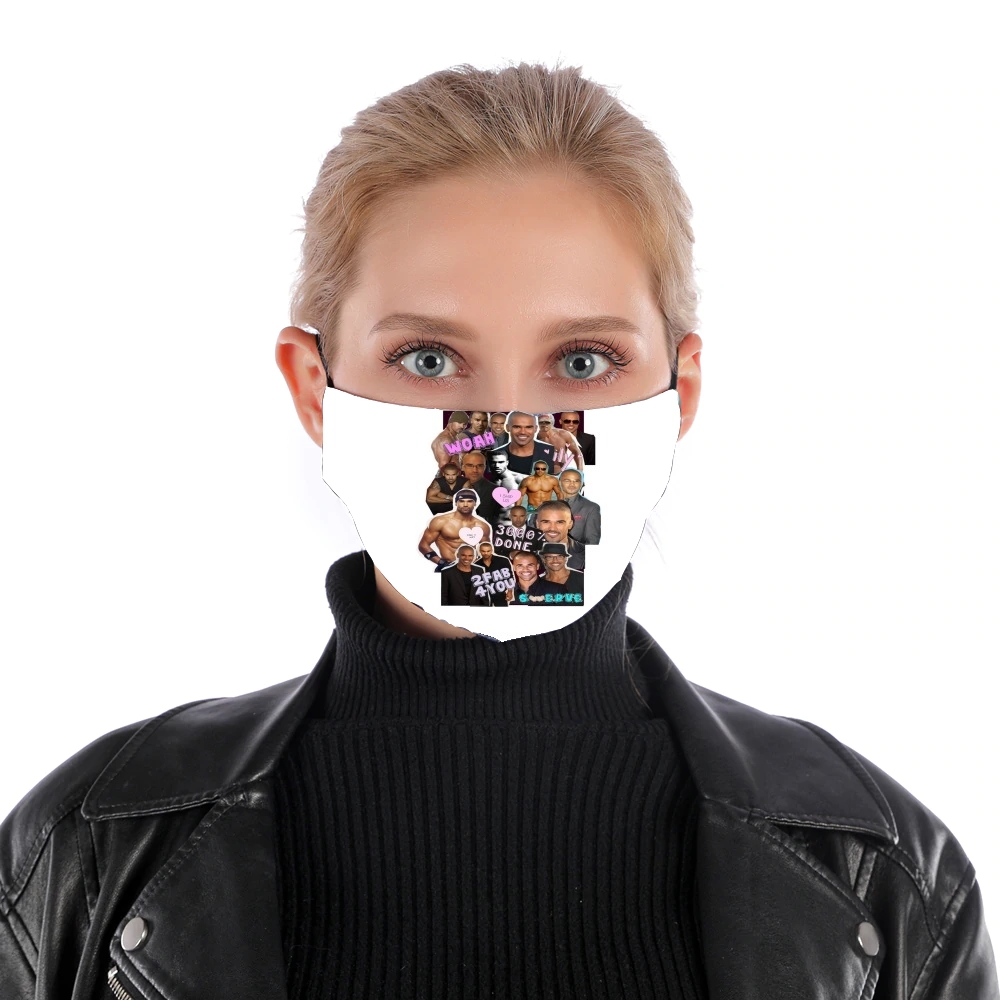 Shemar Moore collage für Nase Mund Maske