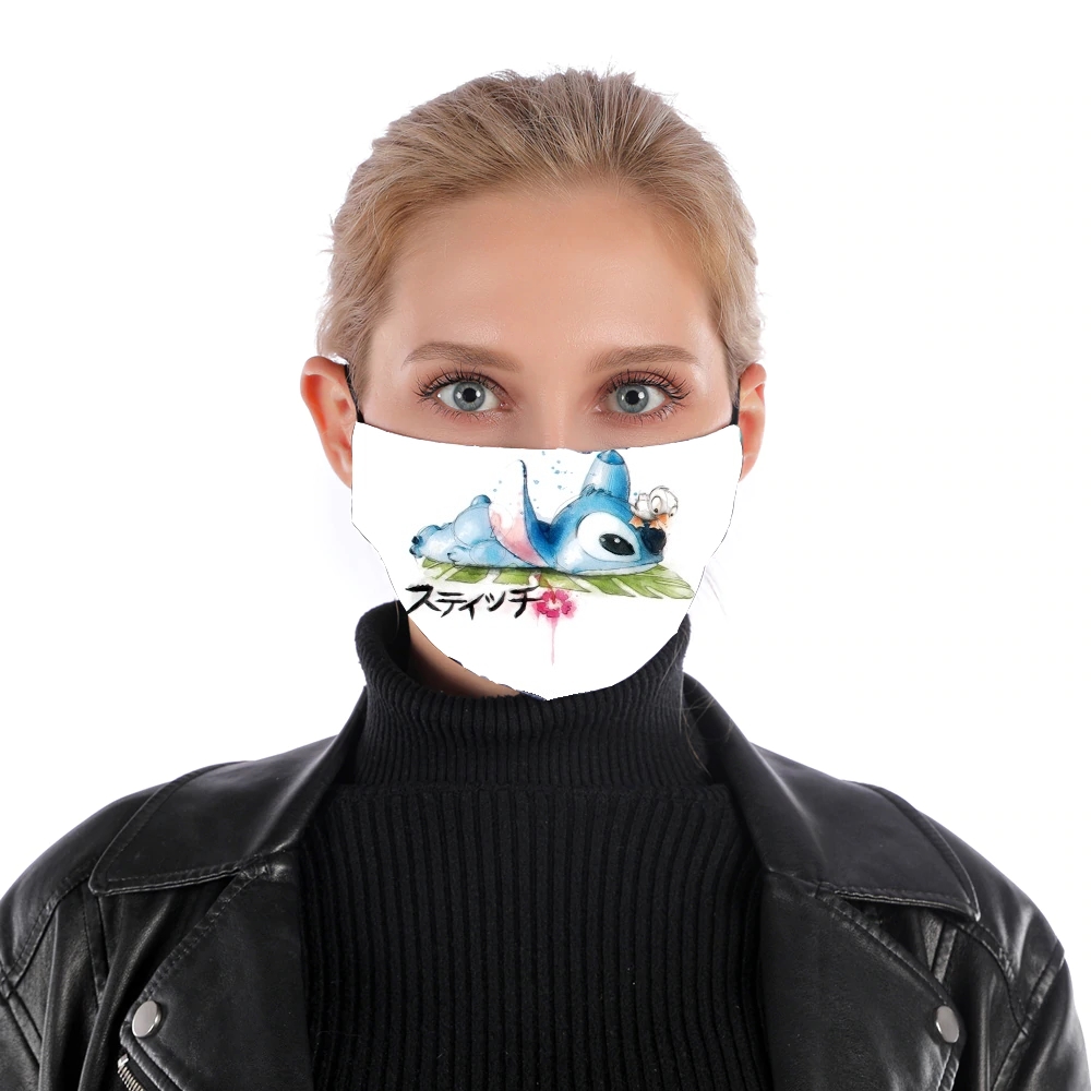 Stitch watercolor für Nase Mund Maske