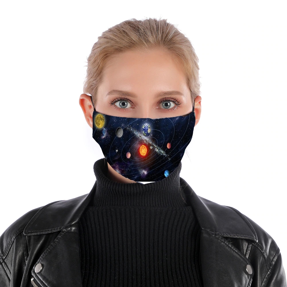 Systeme solaire Galaxy für Nase Mund Maske