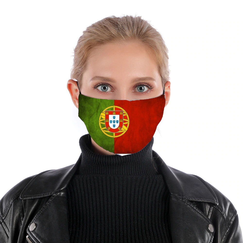 Fahne Vintage Portugal für Nase Mund Maske