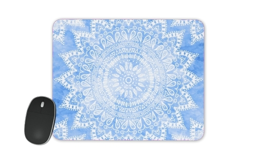 Bohemian Flower Mandala in Blue für Mousepad