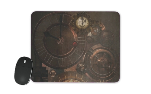Brown steampunk clocks and gears für Mousepad