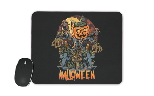 Halloween Pumpkin Crow Graveyard für Mousepad