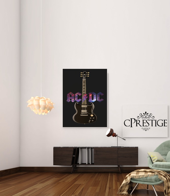 AcDc Guitare Gibson Angus für Beitrag Klebstoff 30 * 40 cm