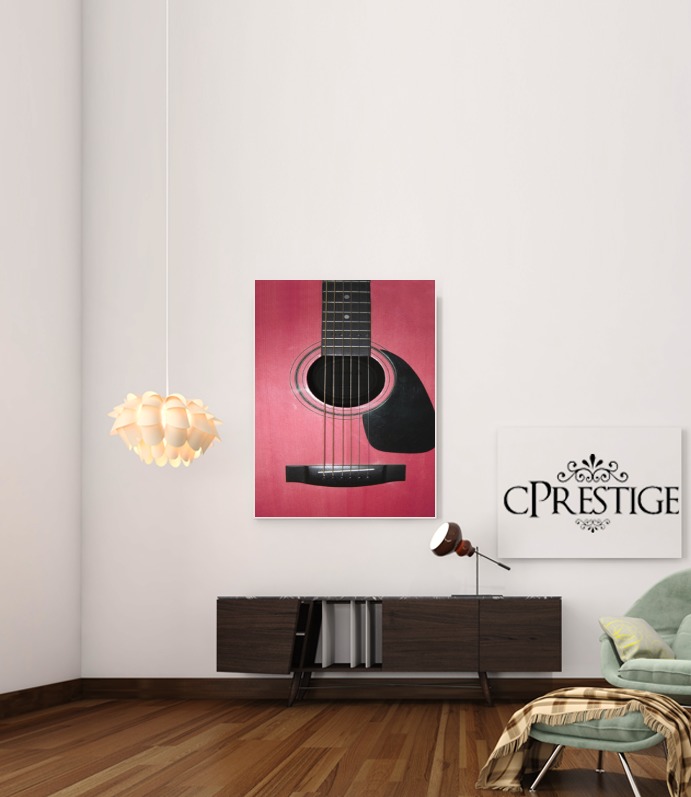 Rosa Gitarre für Beitrag Klebstoff 30 * 40 cm