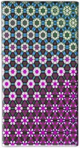 Abstract bright floral geometric pattern teal pink white für Tragbare externe Backup-Batterie 1000mAh Micro-USB