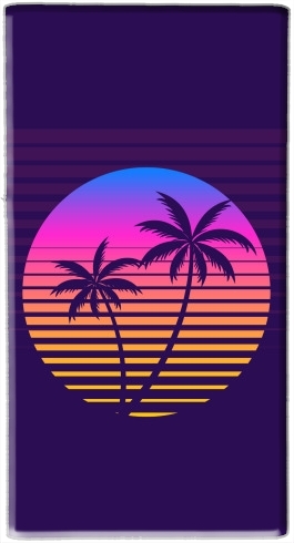 Classic retro 80s style tropical sunset für Tragbare externe Backup-Batterie 1000mAh Micro-USB