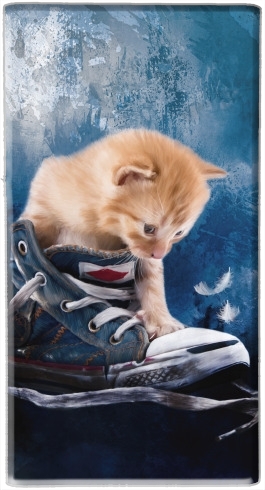 Cute kitten plays in sneakers für Tragbare externe Backup-Batterie 1000mAh Micro-USB