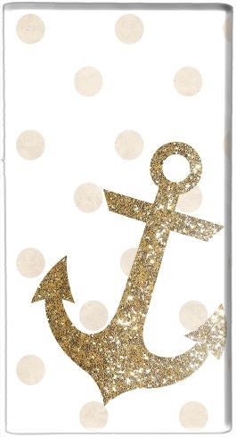Glitter Anchor and dots in gold für Tragbare externe Backup-Batterie 1000mAh Micro-USB