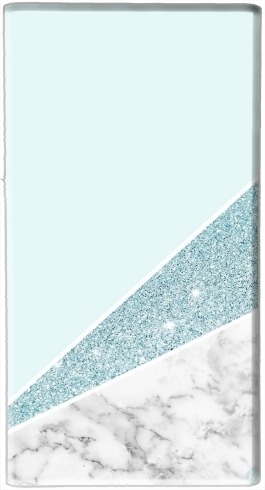 Initiale Marble and Glitter Blue für Tragbare externe Backup-Batterie 1000mAh Micro-USB