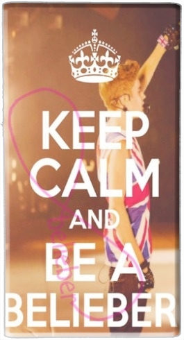 Keep Calm And Be a Belieber für Tragbare externe Backup-Batterie 1000mAh Micro-USB
