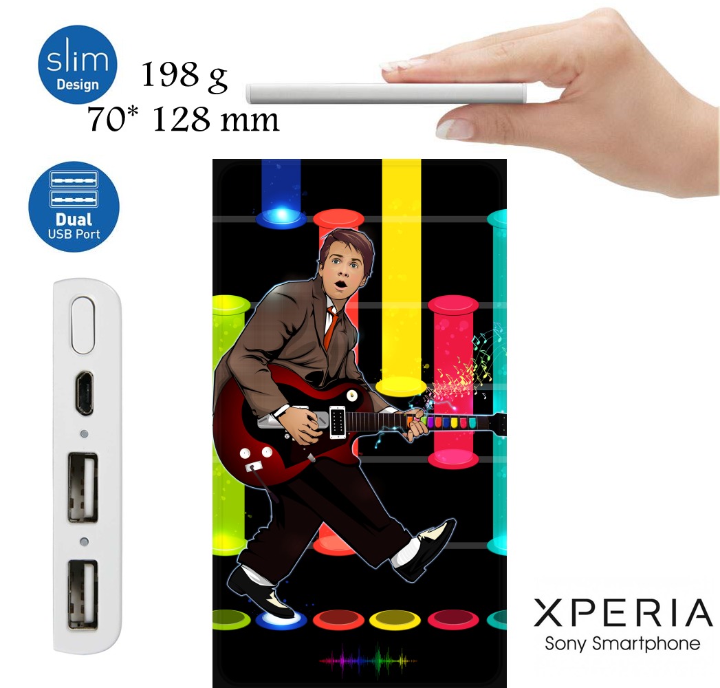 Marty McFly plays Guitar Hero für Tragbare externe Backup-Batterie 1000mAh Micro-USB