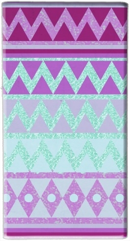 Tribal Chevron in pink and mint glitter für Tragbare externe Backup-Batterie 1000mAh Micro-USB