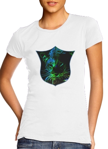 Abstract neon Leopard für Damen T-Shirt