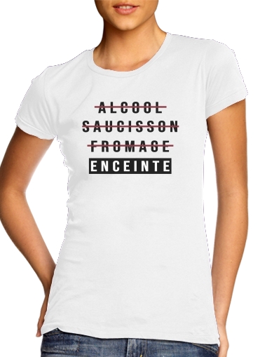 Alcool Saucisson Fromage Enceinte für Damen T-Shirt