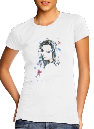 Amy Lee Evanescence watercolor art für Damen T-Shirt