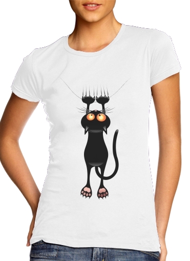 Black Cat Cartoon Hang für Damen T-Shirt