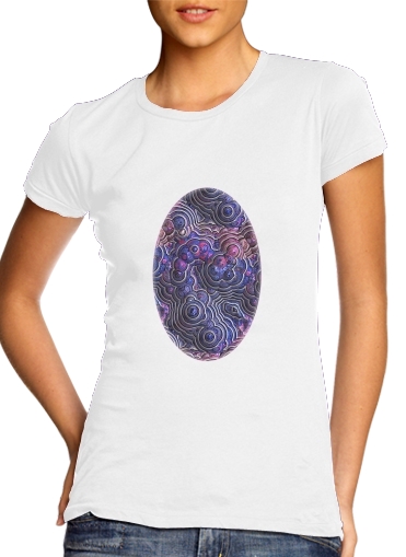 Blue pink bubble cells pattern für Damen T-Shirt