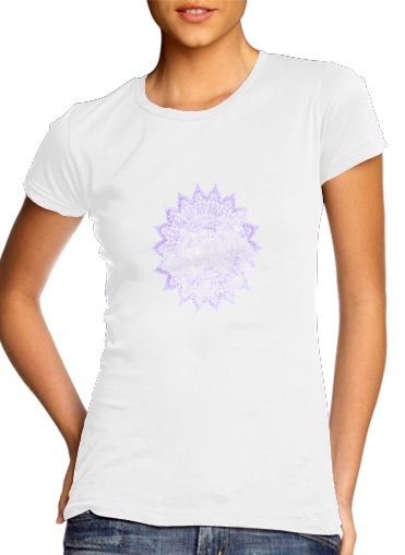 Bohemian Flower Mandala in purple für Damen T-Shirt