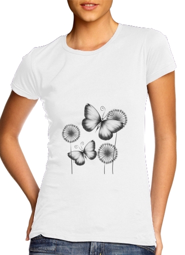 Butterflies Dandelion für Damen T-Shirt
