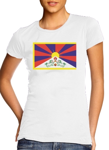 Flag Of Tibet für Damen T-Shirt