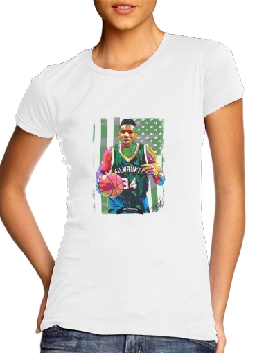 Giannis Antetokounmpo grec Freak Bucks basket-ball für Damen T-Shirt