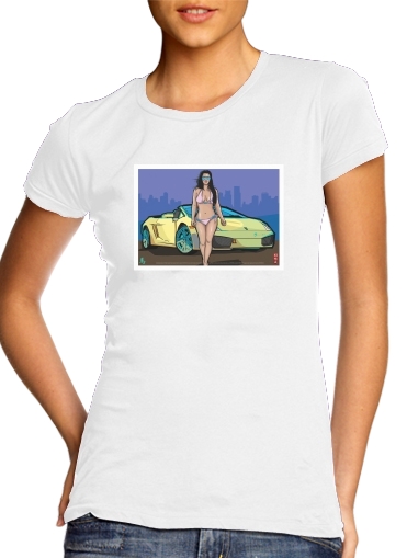 GTA collection: Bikini Girl Florida Beach für Damen T-Shirt