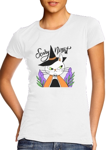 halloween cat sorcerer für Damen T-Shirt