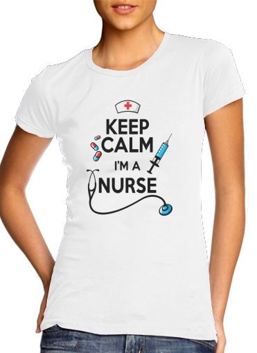 Keep calm I am a nurse für Damen T-Shirt