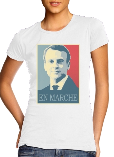 Macron Propaganda En marche la France für Damen T-Shirt