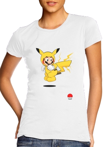 Mario mashup Pikachu Impact-hoo! für Damen T-Shirt