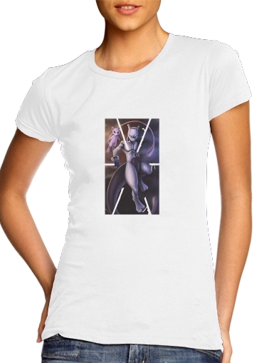 Mew And Mewtwo Fanart für Damen T-Shirt
