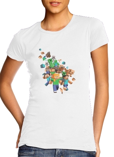Minecraft Creeper Forest für Damen T-Shirt