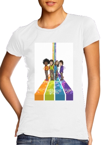 Music Legends: Lennon, Jagger, Dylan & Hendrix für Damen T-Shirt