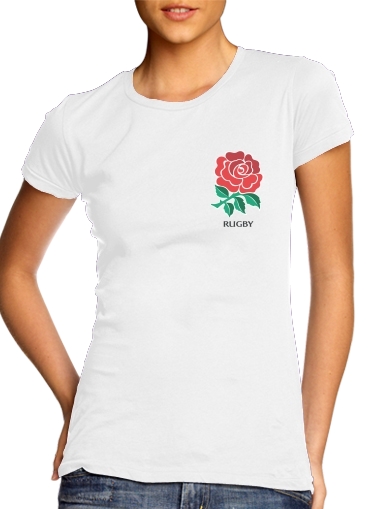 Rose Flower Rugby England für Damen T-Shirt
