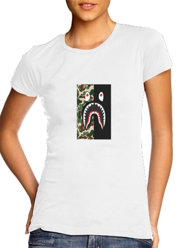 Shark Bape Camo Military Bicolor für Damen T-Shirt