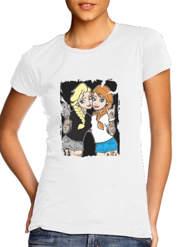 Sisters Selfie Tatoo Punk Elsa Anna für Damen T-Shirt
