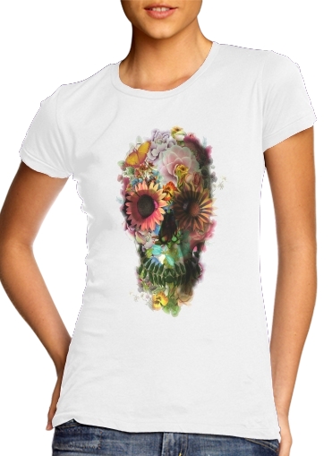 Skull Flowers Gardening für Damen T-Shirt