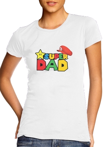 Super Dad Mario humour für Damen T-Shirt