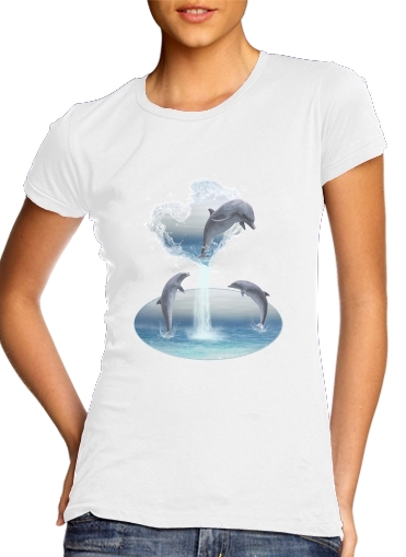The Heart Of The Dolphins für Damen T-Shirt