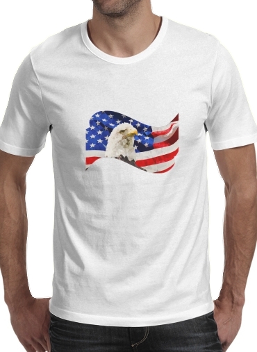 American Eagle and Flag für Männer T-Shirt