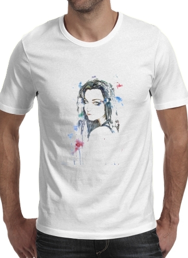 Amy Lee Evanescence watercolor art für Männer T-Shirt