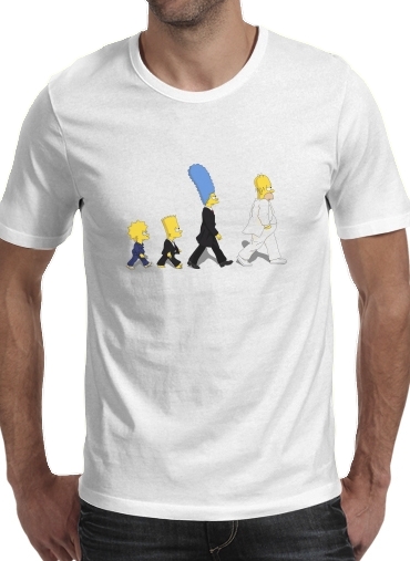 Beatles meet the simpson für Männer T-Shirt