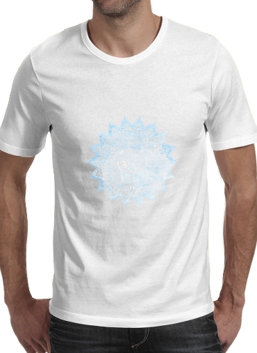 Bohemian Flower Mandala in Blue für Männer T-Shirt