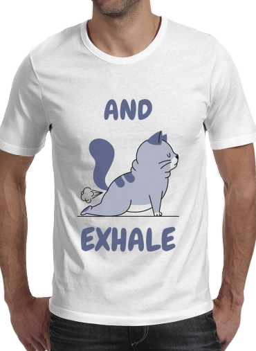 Cat Yoga Exhale für Männer T-Shirt